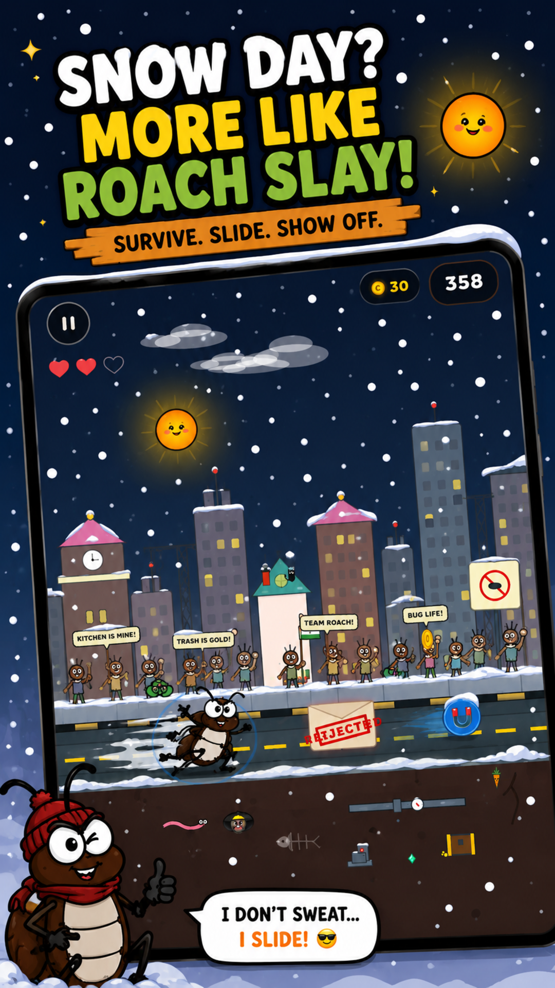 Navigating dangerous alley obstacles on tablet landscape